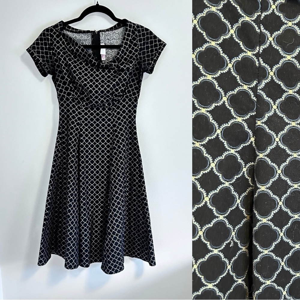 Heartbreaker Vintage Style Black and Gold Dress Size XS
